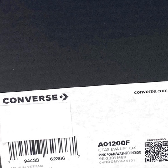 Converse Ctas Eva Lift OX Platform Low Sneakers Canvas Kids Women Pink A01200F - Picture 10 of 11